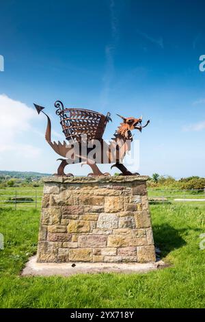 Le Bagillt Jubilee Beacon à Bettisfield Colliery historique 1872 zone minière près de Bagillt dans le Flintshire à côté de la rivière Dee estuaire nord du pays de Galles Banque D'Images