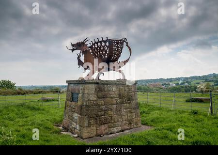 Le Bagillt Jubilee Beacon à Bettisfield Colliery historique 1872 zone minière près de Bagillt dans le Flintshire à côté de la rivière Dee estuaire nord du pays de Galles Banque D'Images