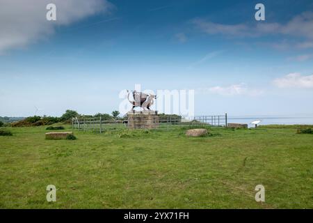 Le Bagillt Jubilee Beacon à Bettisfield Colliery historique 1872 zone minière près de Bagillt dans le Flintshire à côté de la rivière Dee estuaire nord du pays de Galles Banque D'Images