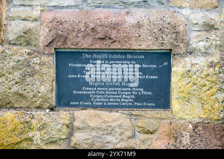 Le Bagillt Jubilee Beacon à Bettisfield Colliery historique 1872 zone minière près de Bagillt dans le Flintshire à côté de la rivière Dee estuaire nord du pays de Galles Banque D'Images