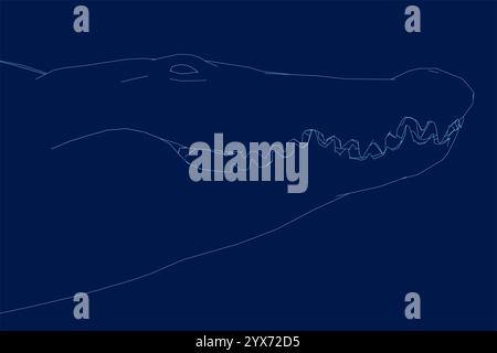 Crocodile Head contour Line art, vue latérale. Illustration vectorielle Illustration de Vecteur