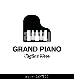 Modèle de conception de logo Grand piano Illustration de Vecteur