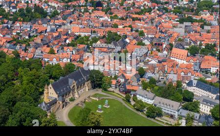 Vue aérienne de Kaiserpfalz - Palais impérial à Goslar Banque D'Images