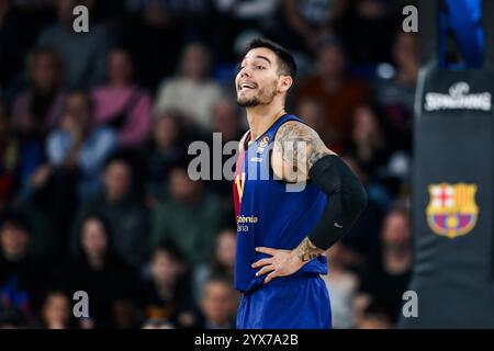 Barcelone, Espagne. 14 décembre 2024. Guillermo Gustavo Willy Hernangomez Geuer du FC Barcelone lors du match de Turkish Airlines Euroleague, date 15 entre le FC Barcelone et l'EA7 Emporio Armani Milan a joué au Palau Blaugrana Stadium le 14 décembre 2024 à Barcelone, Espagne. (Photo de Judit Cartiel/PRESSINPHOTO) crédit : AGENCE SPORTIVE PRESSINPHOTO/Alamy Live News Banque D'Images