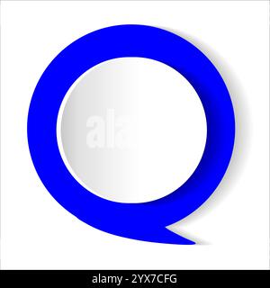 Design circulaire bleu vif avec une bulle de parole créant un impact visuel audacieux, adapté à diverses applications numériques Illustration de Vecteur