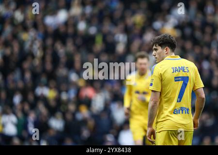 Preston, Royaume-Uni. 14 décembre 2024. Daniel James de Leeds United lors du match du Sky Bet Championship Preston North End vs Leeds United à Deepdale, Preston, Royaume-Uni, 14 décembre 2024 (photo par Jorge Horsted/News images) à Preston, Royaume-Uni le 14/12/2024. (Photo de Jorge Horsted/News images/SIPA USA) crédit : SIPA USA/Alamy Live News Banque D'Images