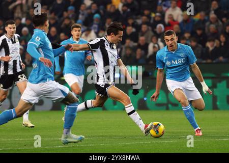 Udine, Italie. 14 décembre 2024. UdineseÕs florian thauvin pendant le match de football Serie A entre l'Udinese et Napoli au stade Bluenergy d'Udine, dans le nord-est de l'Italie - samedi 14 décembre 2024 sport - football (photo par Andrea Bressanutti/Lapresse) crédit : LaPresse/Alamy Live News Banque D'Images