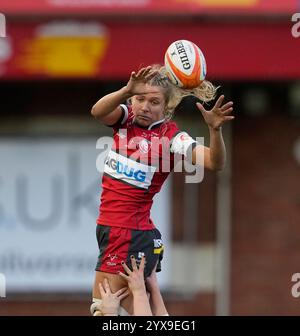 Gloucester, Royaume-Uni, 14 déc. 2024 Zoe Aldcroft de Gloucester Hartpury lors de la Premiership Womens Rugby Gloucester Hartpury v Saracens au Kingsholm Stadium Gloucester Royaume-Uni le 14 décembre 2024 Graham Glendinning / Alamy Live News Banque D'Images