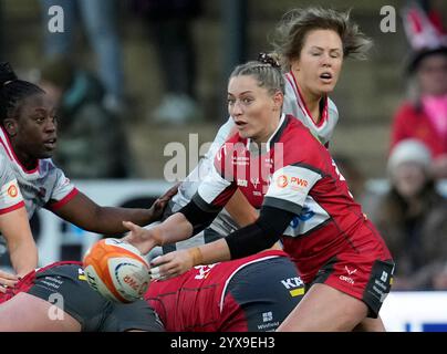 Gloucester, Royaume-Uni, 14 déc. 2024 Natasha Hunt de Gloucester Hartpury pendant le premier rugby Womens Gloucester Hartpury v Saracens at Kingsholm Stadium Gloucester Royaume-Uni le 14 décembre 2024 Graham Glendinning / Alamy Live News Banque D'Images