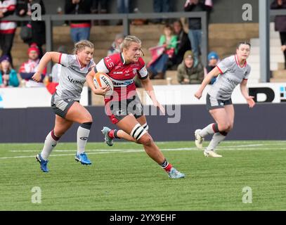 Gloucester, Royaume-Uni, 14 déc. 2024 Zoe Aldcroft de Gloucester Hartpury lors de la Premiership Womens Rugby Gloucester Hartpury v Saracens au Kingsholm Stadium Gloucester Royaume-Uni le 14 décembre 2024 Graham Glendinning / Alamy Live News Banque D'Images