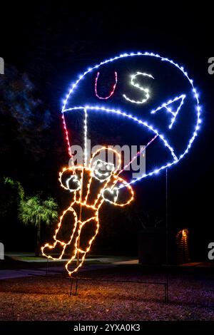 Lumières de Noël. Veterans Memorial Park. Port : Lucie, Floride, États-Unis Banque D'Images