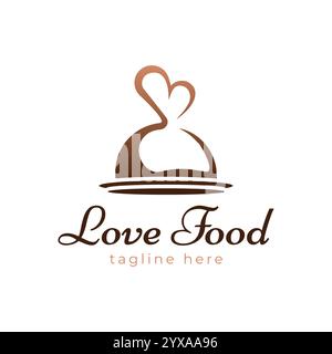 Love Food logo Template Design vecteur, emblème, concept Design, symbole créatif, icône Illustration de Vecteur