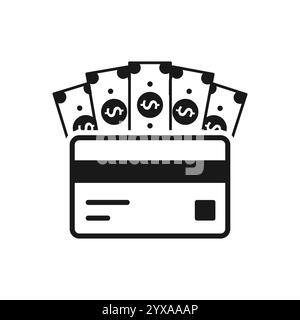 icône pour retirer de l'argent par vecteur d'illustration de carte Illustration de Vecteur