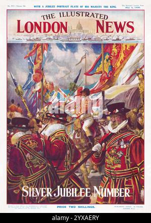 1935 couverture de magazine vintage de The Illustrated London News pour le jubilé d'argent du roi George V. Banque D'Images