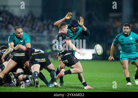 Vannes, France. 14 décembre 2024. Charlie Chapman de Gloucester lors du match de rugby à xv de l'EPCR Challenge Cup opposant RC vannes et Gloucester Rugby le 14 décembre 2024 au stade la Rabine de vannes, France - photo Damien Kilani/DK Prod/DPPI crédit : DPPI Media/Alamy Live News Banque D'Images