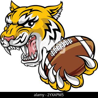 Wildcat Bobcat Bobcats Wildcats Mascot de football Illustration de Vecteur