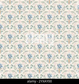 Motif indien sans couture de chintz. Fond sans fin de fleur moderne Saint-Jacques. Couverture de répétition rétro florale vectorielle. Ornement continu de ferme. Vecteur Illustration de Vecteur