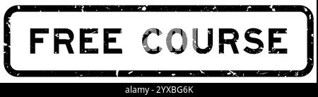 Grunge black free course Word Rubber Square Seal timbre sur fond blanc Illustration de Vecteur