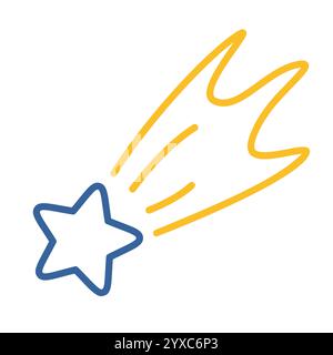 Icône de vecteur étoile tombante. Signe d'étoile filante. Panneau hiver. Symbole graphique pour l'événement et les vacances site Web et conception d'applications, logo, application, interface utilisateur Illustration de Vecteur