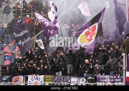 Bologne, Italie. 15 décembre 2024. Supporter de Fiorentina lors du match de Serie A Enilive 2024/2025 entre Bologne et Fiorentina - Serie A Enilive au stade Renato Dall'Ara - Sport, Football - Bologne, Italie - dimanche 15 décembre 2024 (photo Massimo Paolone/LaPresse) crédit : LaPresse/Alamy Live News Banque D'Images