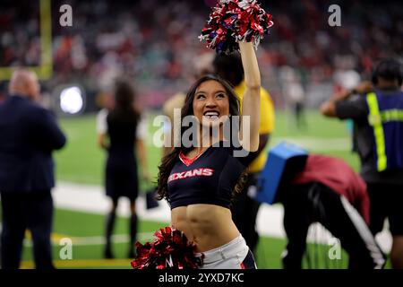 Houston, Texas, États-Unis. 15 décembre 2024. Un meneur de pom-pom des Texans de Houston sur la ligne de touche pendant le quatrième quart-temps entre les Texans de Houston et les Dolphins de Miami au NRG Stadium de Houston, Texas, le 15 décembre 2024. Crédit : ZUMA Press, Inc/Alamy Live News Banque D'Images