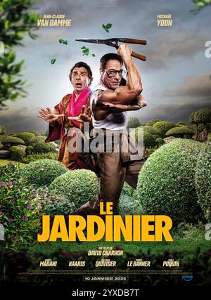 Le jardinier (2025) réalisé par David Charron avec Jean-Claude Van Damme, Michaël Youn et Mourad Kébaïli. Un film d'action comique sur un duo improbable impliqué dans le chaos dans le jardin. Affiche publicitaire française À USAGE ÉDITORIAL EXCLUSIF. Crédit : vidéo BFA / Amazon Prime Banque D'Images