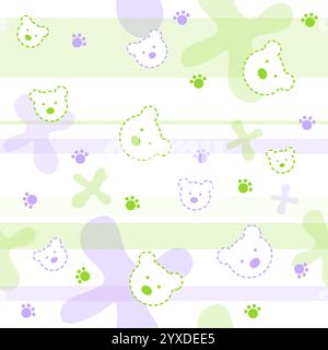 Texture de motif sans couture ours en peluche Illustration de Vecteur