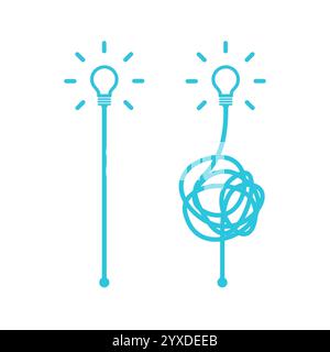 Solution simple et complexe. Isolé sur fond blanc. À partir du jeu d'icônes bleues Illustration de Vecteur