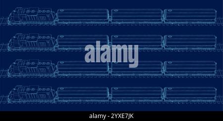 Définition du contour des wagons de marchandises. Vue latérale. Illustration vectorielle Illustration de Vecteur