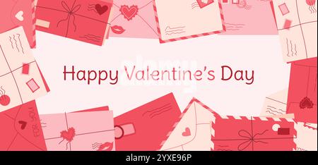 Concept de lettre romantique de style moderne. Illustration de Vecteur