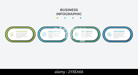 Modèle de présentation graphique d'entreprise avec 4 options. Illustration vectorielle. Illustration de Vecteur