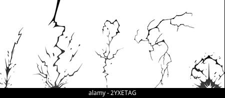 Illustration vectorielle de séquence de silhouettes de boulon de foudre. Illustration de Vecteur