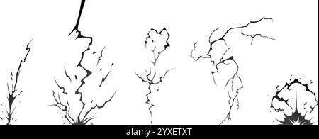 Illustration vectorielle de séquence de silhouettes de boulon de foudre. Illustration de Vecteur