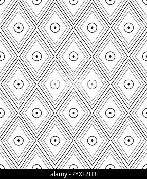 Motif Abstract Chevron style ornement décoratif en réseau noir et blanc Illustration de Vecteur