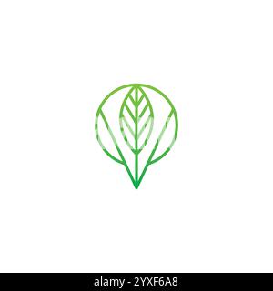 Logo Leaf Line Art. Logo V Leaf Illustration de Vecteur