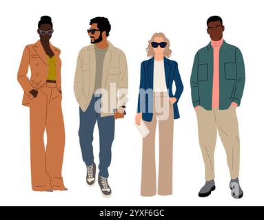 Ensemble d'illustration d'art vectoriel de gens d'affaires modernes Illustration de Vecteur