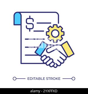 Icône de couleur RVB du contrat de fabrication Illustration de Vecteur