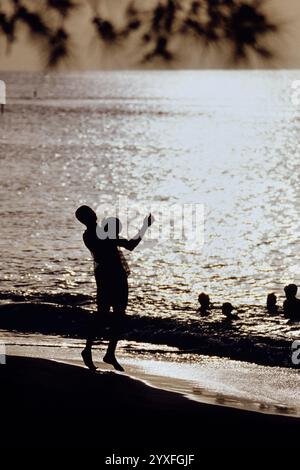 Beach football, match de football, Grenade, Caraïbes Banque D'Images