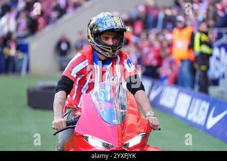 Jorge Martin, Champion du monde MotoGP lors du match de football de la Liga entre l'Atletico de Madrid et Getafe CF le 15 décembre 2024 au stade Riyadh Air Metropolitano de Madrid, Espagne Banque D'Images