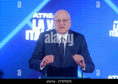 Italie, Rome, 14 décembre 2024 : Atreju 2024, réunion organisée du parti Fratelli d'Italia. En photo Najib Mikati, premier ministre du Liban photo © Stefano Carofei/Sintesi/Alamy Live News Banque D'Images