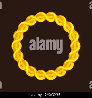 Cadre doré celtique. Design rond de cadre tressé vectoriel celtique, frontière traditionnelle irlandaise parfaite pour carte de voeux, invitation ou pour vos icônes Illustration de Vecteur