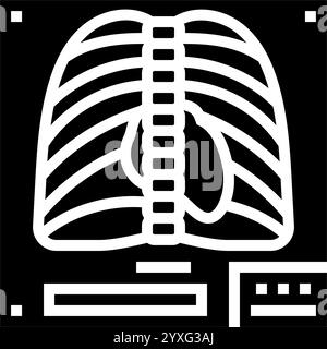 illustration vectorielle d'icône de glyphe de blessure de fracture de rayons x. Illustration de Vecteur