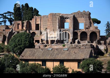 Cirque Maximus, ruines de la Domus Augustana, Mont Palatin à Rome, Italie Banque D'Images