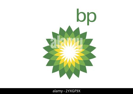 Logo de l'entreprise, logo de l'entreprise, logo, ci, identité de l'entreprise, illustration, graphique, société, entreprise, BP, British Petroleum, fonctionnement mondial min Banque D'Images