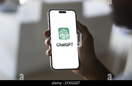 ChatGPT logo sur smartphone Banque D'Images