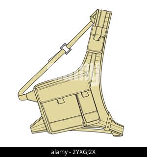 Illustration vectorielle de modèle de sac de harnais. Illustration de Vecteur