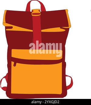Sac à dos école ccolorfull, sac à dos de bande dessinée isolé, sac à dos plat vecteur, sacs à dos école Cartoon, icône de sac à dos colorfull Illustration de Vecteur