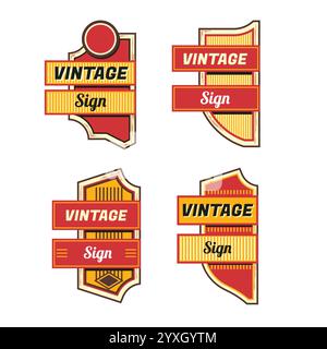 Enseignes rétro et vintage néon Signs collection colorée Illustration de Vecteur