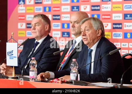 Vienne, Autriche. 15 décembre 2024. Vienne, Autriche, 15 décembre 2024 : Michael Wiederer (Président de l'EHF) lors de la conférence de presse de clôture du Championnat d'Europe de handball 2024 au Wiener Stadthalle, Vienne, Autriche. (Sven Beyrich/SPP) crédit : photo de presse sportive SPP. /Alamy Live News Banque D'Images