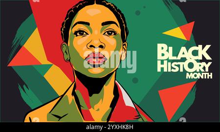 Bannière du mois de l'histoire noire. Illustration vectorielle Illustration de Vecteur